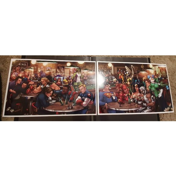 DC's Justice League and Marvel's The Avengers - Art Prints (2) - Picture 1 of 8